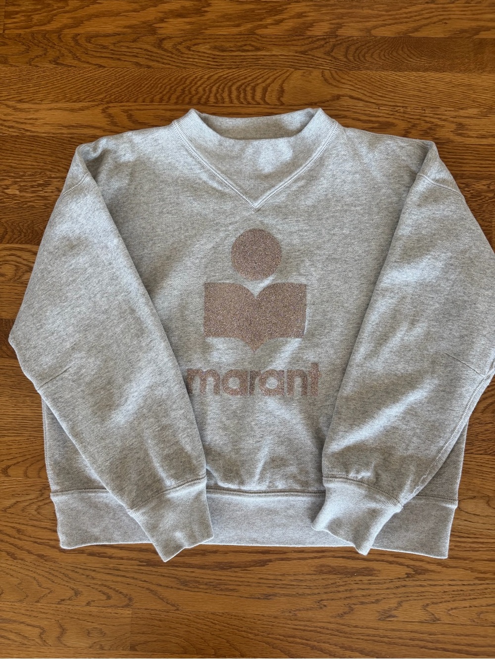 Isabel Marant Glitter Logo Grey Sweatshirt - Picture 3 of 5